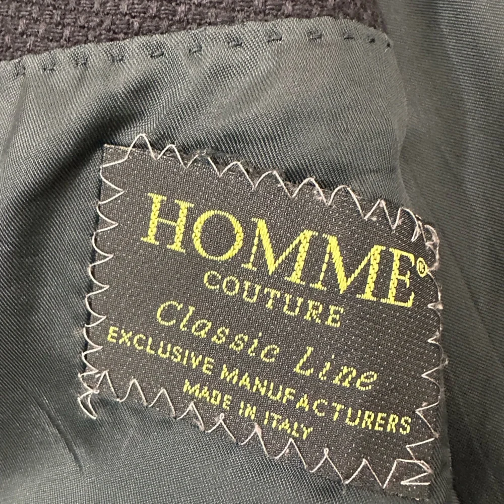 Homme Coture Men's Classic Line Super Lamb premium Black Blazer Made in Italy